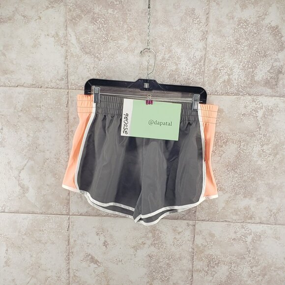 Athletic Elastic Waist Grey Peach Running Shorts Zone Pro Womens Size L 12/ 14 - Picture 6 of 6